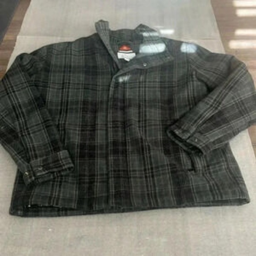 Men's Plaid Casual Jacket - Dark Gray